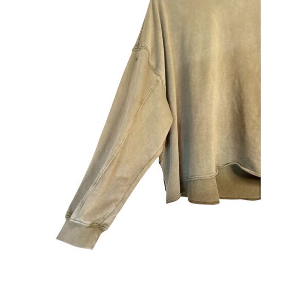 Colsie Women French Terry Crewneck Hi-Low Hem  Pullover Sweatshirt Size XL Green - Picture 4 of 9